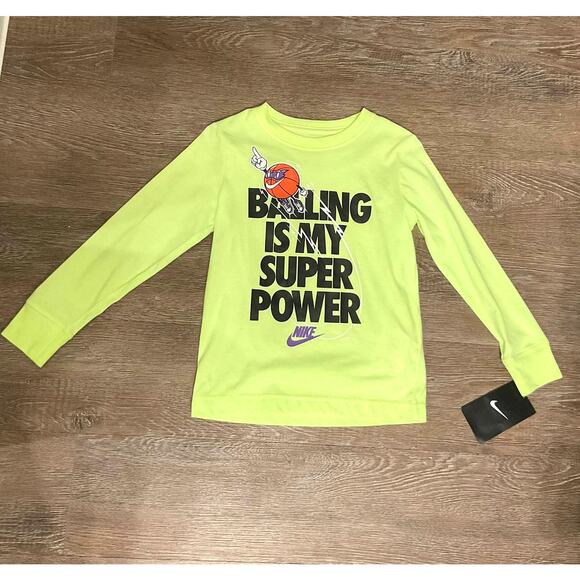 Nike Tee T Shirt Long Sleeve Graphic‎ Little Boys  5 *NWT - Picture 1 of 3